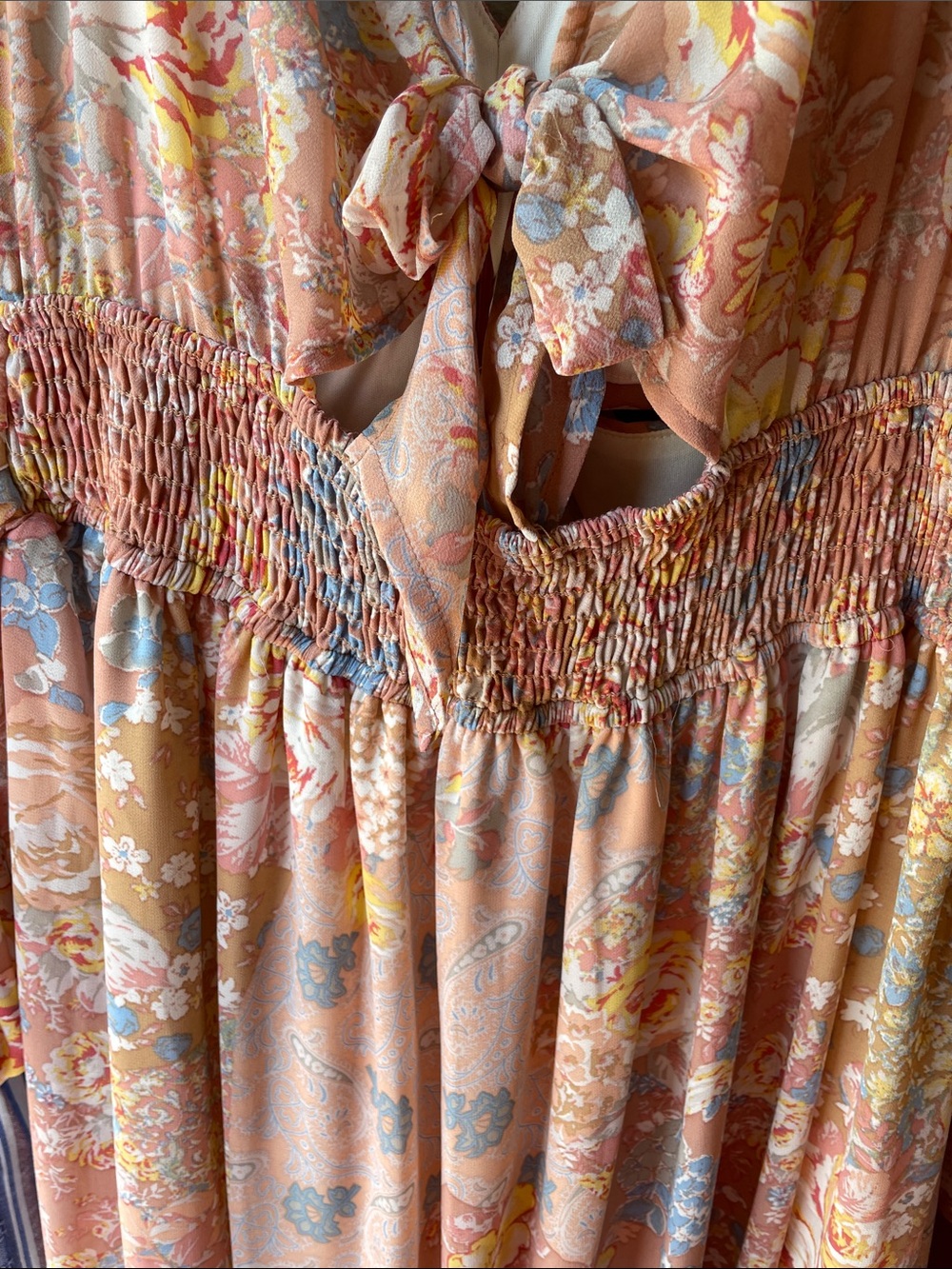 Inspired Hearts Floral Maxi Dress in Blush, Blue, Yellow - Picture 10 of 14